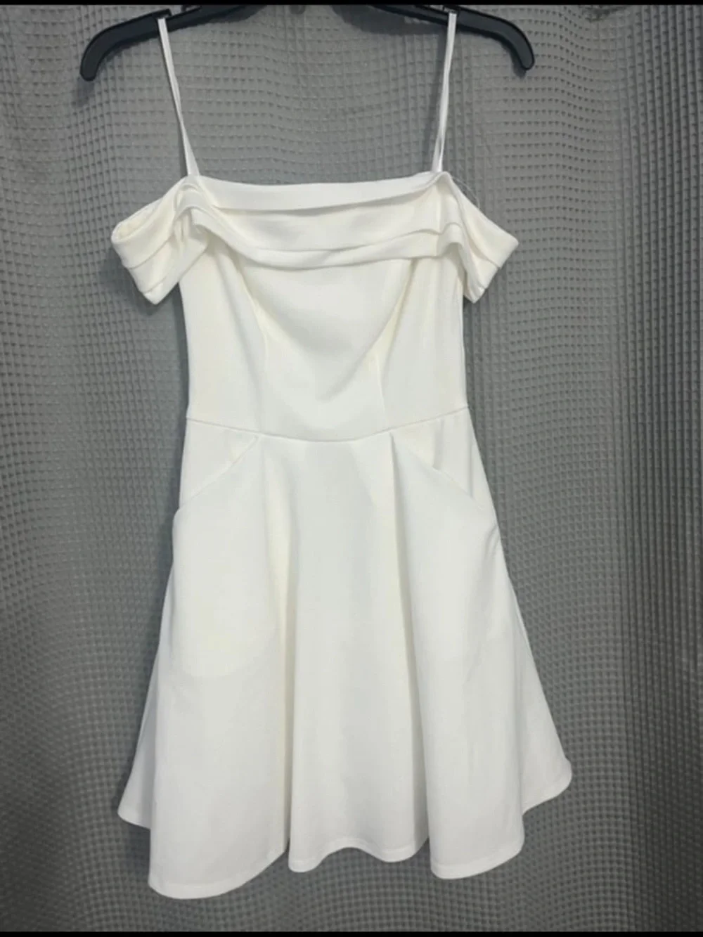 Off-Shoulder White Fit & Flare Dress